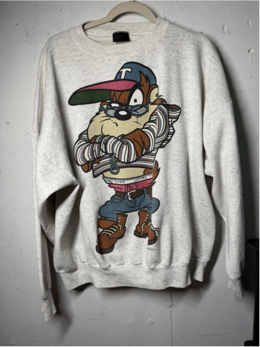 Vintage 1993 Warner Bros Crewneck Sweatshirt TAZZY TAZ (XL) Read